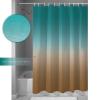 ALAGEO Shower Curtain Turquoise Purple Gradient Fabric Bath Curtains Solid Color Ombre Bathroom Decor Sets with Hooks Waterproof 36x72inch view 3