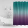 ALAGEO Shower Curtain Turquoise Purple Gradient Fabric Bath Curtains Solid Color Ombre Bathroom Decor Sets with Hooks Waterproof 72x84inch view 2