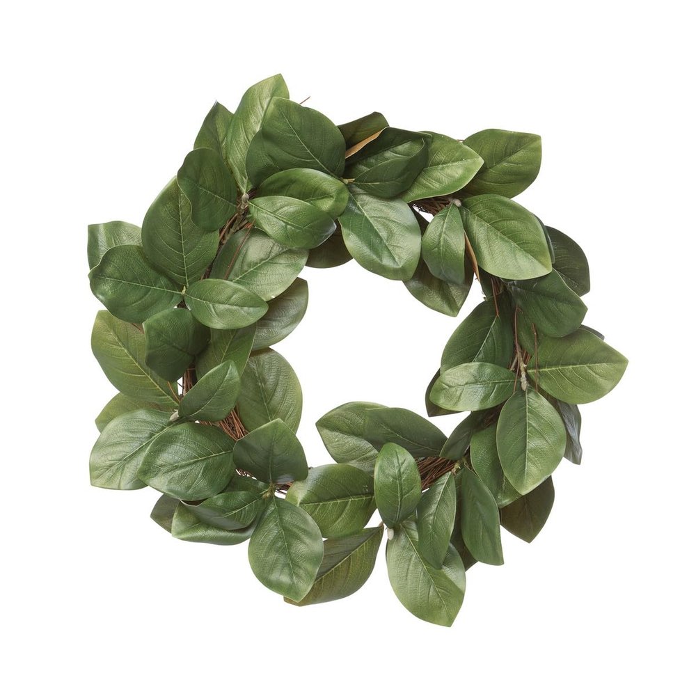 Park Hill Collection EBW01063 Magnolia Leaf and Twig Wreath, 24-inch Height