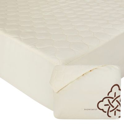 Bioweaves 100% Organic Cotton Mattress Pad Cover, GOTS Certified Cooling Quilted Fitted Mattress Topper & Protector with Soft Cotton Wadding - 20 Inch Deep Pocket, California King