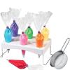 LEILINLIFE Piping bag shelf Cake Decorating Icing Bag Stand 12-Cavity Cream bag holder With Sieve view 1