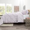 3 Piece Pinch Pleated Duvet Cover Set with 2 Pillow Shams 100% Egyptian Cotton 800 Thread Count with Zipper & Corner Ties Tuffed Pattern Decorative(California King/King)Pinch Light Lavender view 3