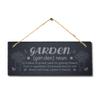 Stukk Garden A Place of Ground Flowers Tree Fruits Hanging Sign, Natural Engraved Slate Stone Plaque, 30x12cm view 3
