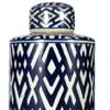 A & B Home Large Geometric Lidded Jar - 18" - Blue and White view 4