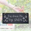 Stukk I am Down The Veg Patch Laser Hanging Garden Decor Sign, Natural Engraved Slate Stone Plaque, 30x12cm (Large) view 2
