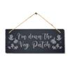 Stukk I am Down The Veg Patch Laser Hanging Garden Decor Sign, Natural Engraved Slate Stone Plaque, 30x12cm (Large) view 3