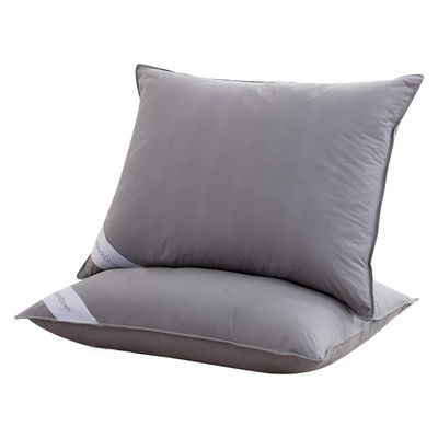 ArcticNorthDown Natural Grey Goose Down Feather Pillows Bedding Insert Soft Cotton Fabric (2, Grey)