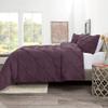 3 Piece Pinch Pleated Duvet Cover Set with 2 Pillow Shams 100% Egyptian Cotton 800 Thread Count with Zipper & Corner Ties Tuffed Pattern Decorative(California King/King)Pinch Purple Eggplant view 3