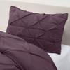 3 Piece Pinch Pleated Duvet Cover Set with 2 Pillow Shams 100% Egyptian Cotton 800 Thread Count with Zipper & Corner Ties Tuffed Pattern Decorative(California King/King)Pinch Purple Eggplant view 4