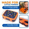 kinsho Bento Lunch Box with Insulated Bag, Water Bottle&Ice Pack Set for Kids Toddlers,5 Portion Sections, BPAFree Removable Tray, PreSchool Kid Toddler Daycare Lunches, Snack Container,Blue Dinosaur view 3