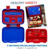 kinsho Bento Lunch Box, Water Bottle, Ice Pack Set for Kids Toddlers, 5 Portion Sections, Removable Plastic Tray, Pre-School Kid Toddler Daycare Lunches, Snack Container, Blue Space Rocket view 4