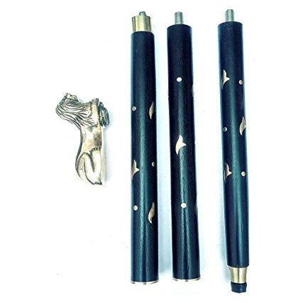 Vimal Nautical 36 to 37" INCH Approx Tiger Walking Stick - Men Derby Canes and Wooden Walking Stick for Men and Women - 37" Brown Ebony Brass Handle in Golden Tone Natural Wood
