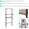 Sunnydaze 71-Inch 3-Tier Industrial Style Over-The-Toilet Storage Shelf - Veneer Finish and Black Iron Frame - Teak Color view 4