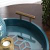 Kate and Laurel Caspen Modern Round Tray, 15.5 inch Diameter, Teal, Decorative Tray for Storage and Display view 3