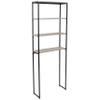 Sunnydaze 69-Inch 4-Tier Over-The-Toilet Shelf - Open Shelves, Veneer Finish and Black Iron Frame - Oak Gray view 1