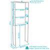Sunnydaze 69-Inch 4-Tier Over-The-Toilet Shelf - Open Shelves, Veneer Finish and Black Iron Frame - Oak Gray view 3