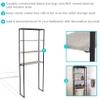 Sunnydaze 69-Inch 4-Tier Over-The-Toilet Shelf - Open Shelves, Veneer Finish and Black Iron Frame - Oak Gray view 4