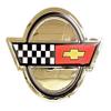 C4 Crossed Flags Stainless Steel Wall Hanging Sign - Chrome : 23" x 16" for 1984-1996 Corvette view 1
