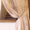 vctops Elegant Floral Semi Sheer Cafe Curtain Faux Pearl Tassels Kitchen Tier Curtain for Small Window Rod Pocket Top Tulle 1 Piece (Pink, 51" x 24") view 4