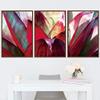 SIGNWIN Framed Canvas Wall Art Blood Red Scarlet Star Bromeliad Succulent Botanical Plants Minimalism Modern Closeup Dramatic for Living Room, Bedroom, Office - 16"x24"x3 Panels view 2