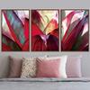 SIGNWIN Framed Canvas Wall Art Blood Red Scarlet Star Bromeliad Succulent Botanical Plants Minimalism Modern Closeup Dramatic for Living Room, Bedroom, Office - 16"x24"x3 Panels view 3