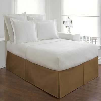 Fabricom 800 Thread Count 100% Egyptian Cotton, Hotel Quality Box Pleated Bed Skirt - 12 Inch Drop, TwinXL, Taupe