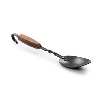 Barebones Cowboy Grill Chef Spoon - Outdoor Cooking Accessories - Long Handle Dipper, Sauce Spoon, Heavy Duty Cooking Spoon