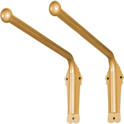 CAMZ 2 Piece Swing Arm Curtain Rods, Iron Rod with Mounting Hardware Heavy Duty 40kg 180 Swing Window Curtain Display Stand for Store Kitchen Bathroom (Gold 120cm/47in)