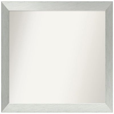 Amanti Art Silver Bathroom Mirror for Over Sink, 28x34 Custom Made Brushed Sterling Silver Rectangle Vanity Mirror, Large Modern Wood Frame, Hangs Horizonally and Vertically, Wall Decor