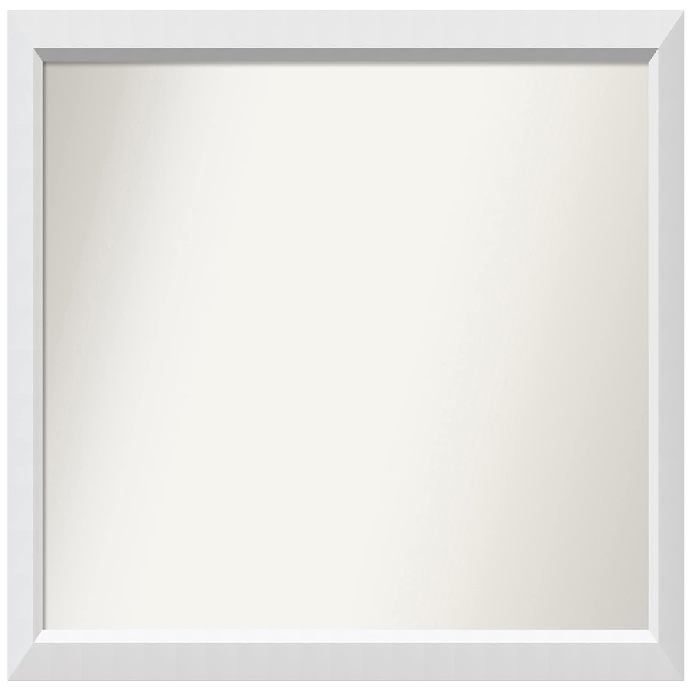 Amanti Art White Bathroom Mirror for Over Sink, 30x44 Custom Made Blanco White Rectangle Vanity Mirror, X-Large Modern Wood Frame, Hangs Horizonally and Vertically, Wall Decor