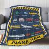 Astede Personalized Custom Name Blanket, Personalise Name Dump Truck Bulldozer Throw Blankets for Boys Girls Kids Baby Toddler Construction Trucks Tractor Firetruck Garbage 120 x 90 Inch for Family view 1