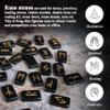 Crocon Black Agate Rectangle Shape Gemstone Runes with Elder Futhark Alphabet Engraved 25 pcs Rune Set Crystal Metaphysical Healing Chakra Reiki Runes Set with a Pouch Fathers day gift Size: 20-25mm view 2