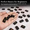 Crocon Black Agate Rectangle Shape Gemstone Runes with Elder Futhark Alphabet Engraved 25 pcs Rune Set Crystal Metaphysical Healing Chakra Reiki Runes Set with a Pouch Fathers day gift Size: 20-25mm view 3