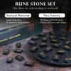 Crocon Black Agate Rectangle Shape Gemstone Runes with Elder Futhark Alphabet Engraved 25 pcs Rune Set Crystal Metaphysical Healing Chakra Reiki Runes Set with a Pouch Fathers day gift Size: 20-25mm view 4