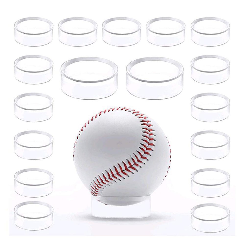 Clear Acrylic Baseball Round Display Stand Ring Holder Beveled Pedestal for Tennis Ball Softball Golf Ball Spheres Marbles Stone Egg Stand 20Pcs Decor W4396