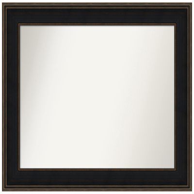 Amanti Art Brown Bathroom Mirror for Over Sink, 34x44 Custom Made Mezzanine Espresso Rectangle Vanity Mirror, Large Casual Wood Frame, Hangs Horizonally and Vertically, Wall Decor