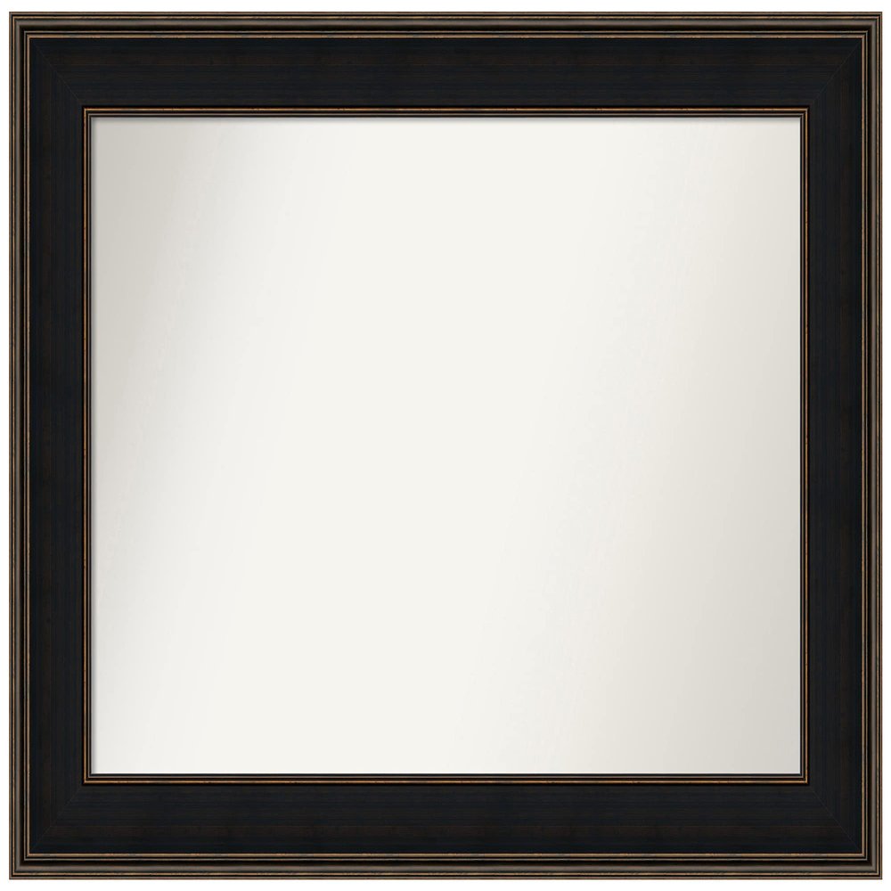 Amanti Art Brown Bathroom Mirror for Over Sink, 34x44 Custom Made Mezzanine Espresso Rectangle Vanity Mirror, Large Casual Wood Frame, Hangs Horizonally and Vertically, Wall Decor