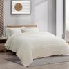 RECYCO Luxury Velvet Quilt Set Full Queen Size, Lightweight Velvet Comforter Set, Oversized Bedspread Coverlet Quilted Bedding Set, with 2 Matching Pillow Shams, for All Season, Cream White view 1