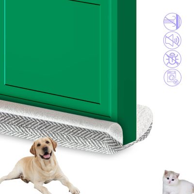 Door Draft Stopper, Pure Cotton Soundproof Door Sweep for Interior and Window, Twin Door Sweep Weather Stripping Blocker Guard, 21-42 inch Adjustable Under Door Draft Stoppers, Machine-Washable