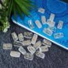 Crocon Clear Quartz Rectangle Shape Gemstone Runes with Elder Futhark Alphabet Engraved 25 pcs Rune Set Crystal Divination Metaphysical Healing Chakra Reiki Runes Set with a Pouch| Size : 20-25mm view 3