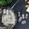 Crocon Clear Quartz Rectangle Shape Gemstone Runes with Elder Futhark Alphabet Engraved 25 pcs Rune Set Crystal Divination Metaphysical Healing Chakra Reiki Runes Set with a Pouch| Size : 20-25mm view 4