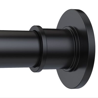 BRIOFOX Industrial Shower Curtain Rod - Rustproof Non-Slip 43-72 Inch Stainless Steel Tension Curtain Rod for Window or Bathroom, Matte Black