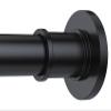 BRIOFOX Industrial Shower Curtain Rod - Rustproof Non-Slip 43-72 Inch Stainless Steel Tension Curtain Rod for Window or Bathroom, Matte Black view 1
