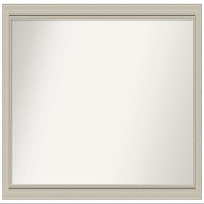 Amanti Art Silver Bathroom Mirror for Over Sink, 26x46 Custom Made Romano Silver Narrow Rectangle Vanity Mirror, Oversize Casual Wood Frame, Hangs Horizonally and Vertically, Wall Decor