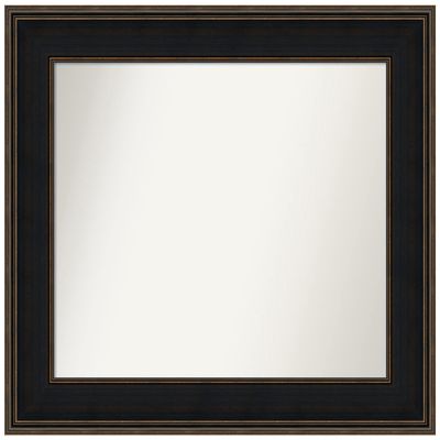 Amanti Art Brown Bathroom Mirror for Over Sink, 31x36 Custom Made Mezzanine Espresso Rectangle Vanity Mirror, Large Casual Wood Frame, Hangs Horizonally and Vertically, Wall Decor