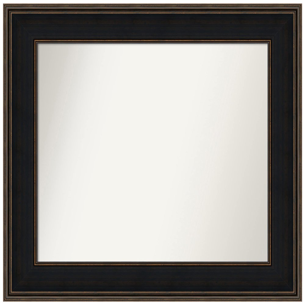 Amanti Art Brown Bathroom Mirror for Over Sink, 31x36 Custom Made Mezzanine Espresso Rectangle Vanity Mirror, Large Casual Wood Frame, Hangs Horizonally and Vertically, Wall Decor
