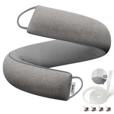 fowong Weighted Under Door Noise Stopper 40 Inch, Long Draft Stopper for Bottom of Door Soundproof Draft Guard, Gray
