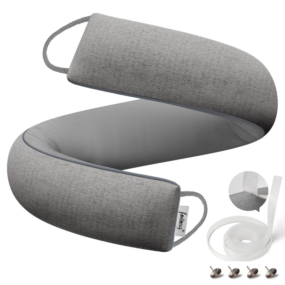 fowong Weighted Under Door Noise Stopper 40 Inch, Long Draft Stopper for Bottom of Door Soundproof Draft Guard, Gray