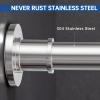 BRIOFOX Industrial Shower Curtain Rod - Rustproof Non-Slip 43-72 Inch 304 Stainless Steel Tension Curtain Rod for Window or Bathroom, Chrome view 3