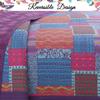 Artsy Bohemian Boho Chic 3-Piece Wild Berry Purple Blueberry Fuchsia Cotton Reversible Queen Quilt Bedding Set by Cozy Line Home Fashions view 4
